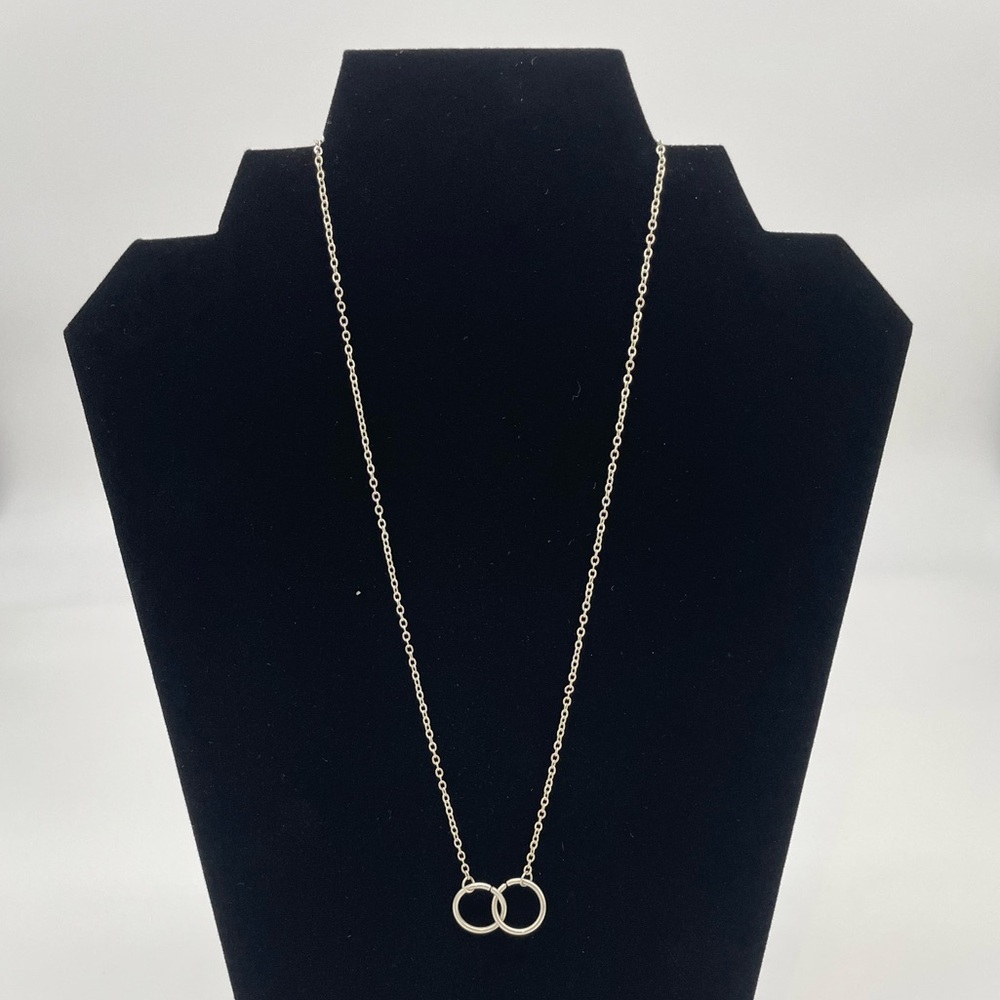 Sterling Silver Double Circle Necklace